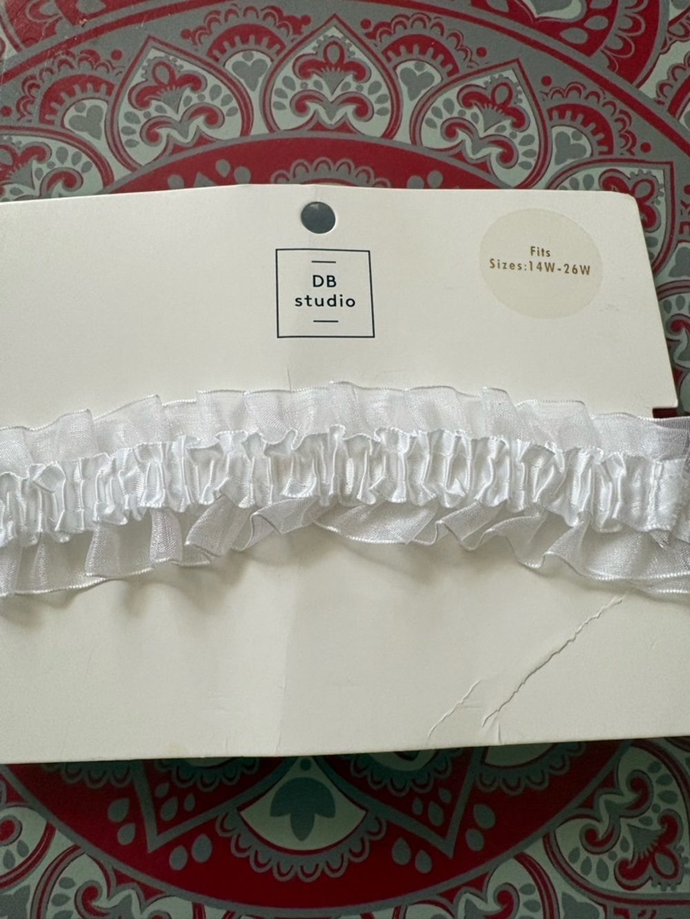 DB Studio White Ruffled Sheer Sock Trim